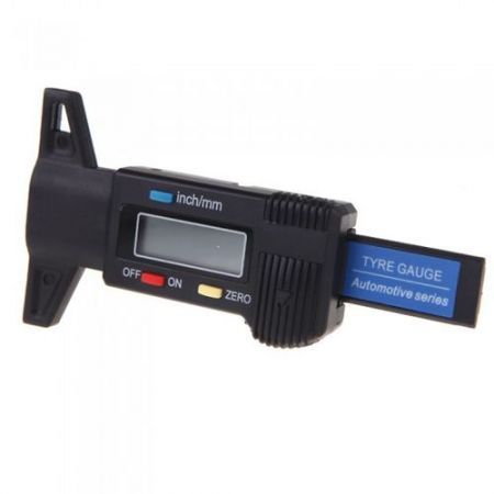 Black Digital LCD Tyre Tire Tread Depth Gauge 0-25.4mm Metric / Inch