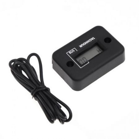 LUD Waterproof Digital Tachometer Tach Hour Meter Gauge LCD for 4 Stroke Gas Engine Motorcycle ATV Snowmobile Boat Black