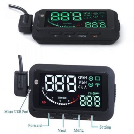 ifound Updated 2nd Gen Car HUD Vehicle-mounted Head Up Display System OBD ?? Universal Overspeed Warning