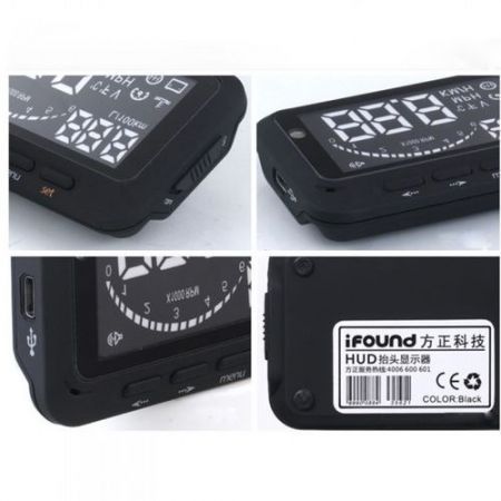 ifound Updated 2nd Gen Car HUD Vehicle-mounted Head Up Display System OBD ?? Universal Overspeed Warning