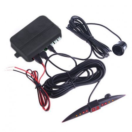 4 Parking Sensors LED Car Backup Reverse Radar Kit