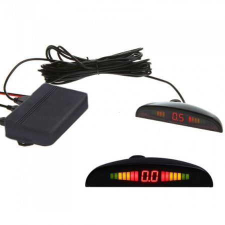 Car LED Parking Reverse Backup Radar System with Backlight Display + 4 Sensors Red