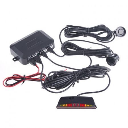 4 Parking Sensors LED Car Backup Reverse Radar Kit