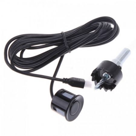 Car LED Parking Reverse Backup Radar System + 4 Sensor Black