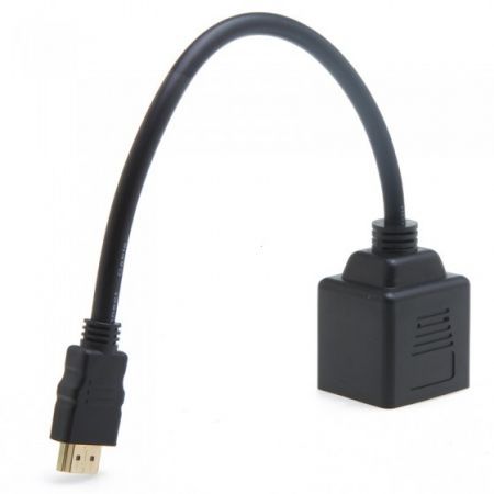 25CM HDMI Male to 2 HDMI Female Y Splitter Adapter Cable for Plasma Digital TV LCD