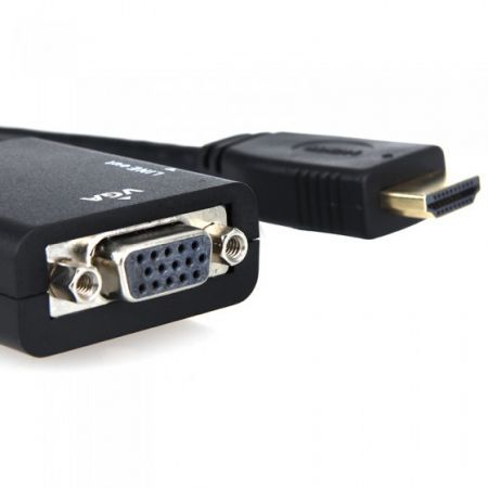 1080P HDMI Male to VGA Female Cable Video Converter Adapter HD Conversion Cable with Audio Output