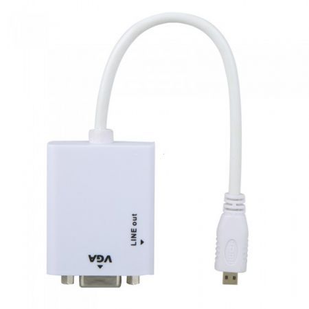 1080P Micro HDMI Male to VGA Female Cable Video Converter Adapter HD Conversion Cable with Audio Output