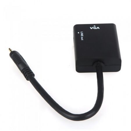 1080P Mini HDMI Male to VGA Female Cable Video Converter Adapter HD Conversion Cable with Audio Output