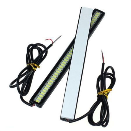 2pcs 12V 40LED Waterproof Car DRL Fog Strip Daytime Running Light White Tide