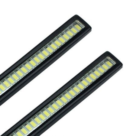 2pcs 12V 40LED Waterproof Car DRL Fog Strip Daytime Running Light White Tide