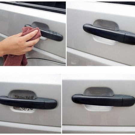 LUD 4pcs Car Door Handle Scratch Protector Film Vinyl Transparent Clear