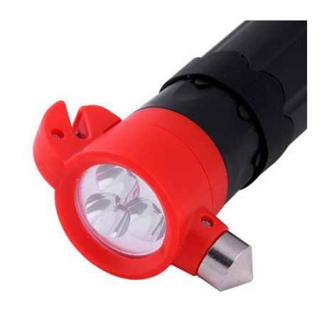 6 IN 1 Car LED Flashlight TORCH Belt Cutter Hammer Escape Emergency Safety Tool