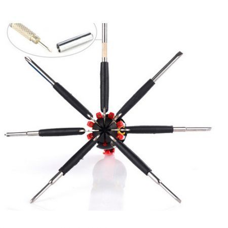 8 IN One Set Multi Screwdrivers Tool With LED Light Lamp Torch