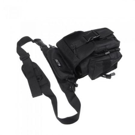 Multi-Purpose Fishing Tackle Bag Lure Leg Waist Pack Pole Package Messenger Bag Black