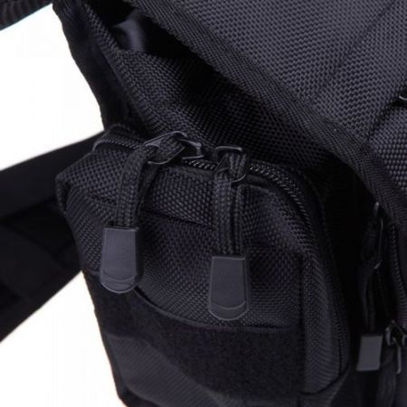 Multi-Purpose Fishing Tackle Bag Lure Leg Waist Pack Pole Package Messenger Bag Black