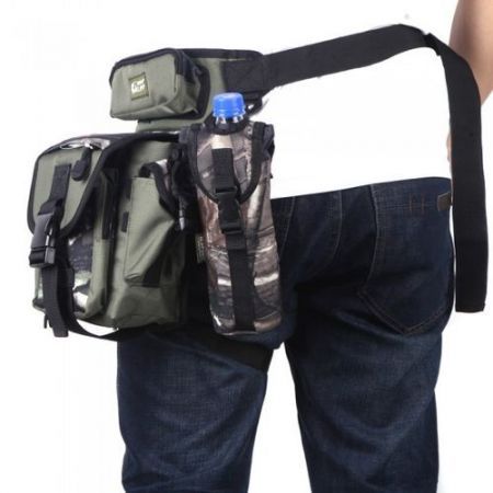 Multi-Purpose Fishing Tackle Bag Lure Leg Waist Pack Pole Package Messenger Bag Camouflage