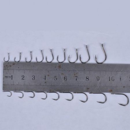 500pcs Fish Jig Hooks with Hole Fishing Tackle Box 3# -12# 10 Sizes Carbon Steel Black