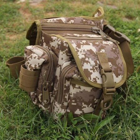 Outdoor Sports Multifunction Lure Bag Fishing Rod Tackle Bag Waist Pack Camping Hiking Moutaineering Earth ACU