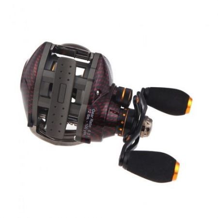 Trulinoya TS1200 14BB 6.3:1 Left Hand Bait Casting Fishing Reel 13Ball Bearings+One-way Clutch Red