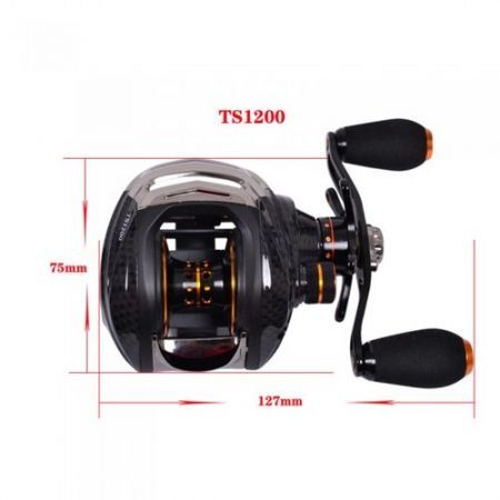 Trulinoya TS1200 14BB 6.3:1 Left Hand Bait Casting Fishing Reel 13Ball Bearings+One-way Clutch Black