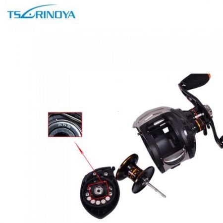 Trulinoya TS1200 14BB 6.3:1 Right Hand Bait Casting Fishing Reel 13Ball Bearings+One-way Clutch Black