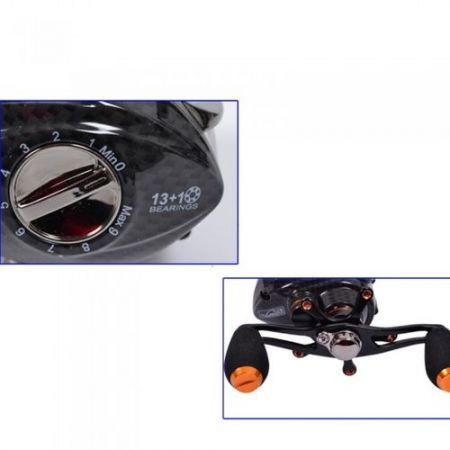 Trulinoya TS1200 14BB 6.3:1 Right Hand Bait Casting Fishing Reel 13Ball Bearings+One-way Clutch Black