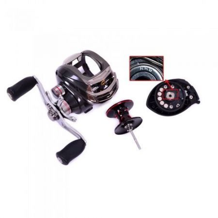 Trulinoya DW1000 11BB 6.3:1 Right Hand Bait Casting Fishing Reel 10Ball Bearings+One-way Clutch Black