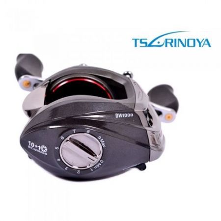 Trulinoya DW1000 11BB 6.3:1 Right Hand Bait Casting Fishing Reel 10Ball Bearings+One-way Clutch Black