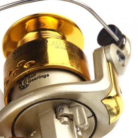 6BB Ball Bearings Left/Right Interchangeable Collapsible Handle Fishing Spinning Reel SG3000 5.1:1 Golden