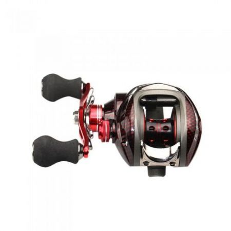 12BB 6.3:1 Left Hand Bait Casting Fishing Reel 10Ball Bearings + One-way Clutch High Speed Red