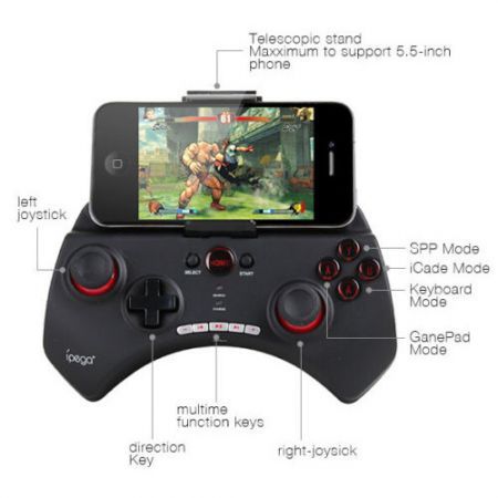 iPega PG-9025 Wireless Bluetooth Game Controller for iPhone iPad Samsung PC Black