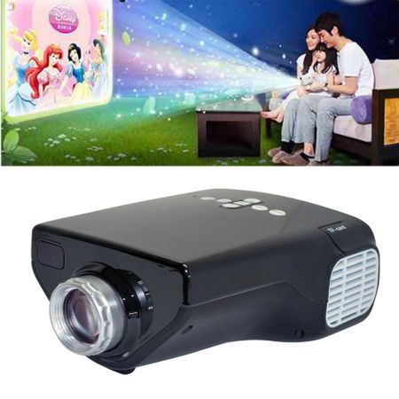 Mini 1080P HD Multimedia LED Projector Home Cinema AV TV VGA USB HDMI TF Video