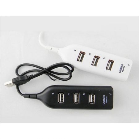 LUD High Speed 4 Port USB 2.0 Multi HUB Splitter PC Laptop Adapter White