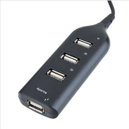 High Speed 4 Port USB 2.0 Multi HUB Splitter PC Laptop Adapter Black