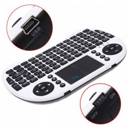 2.4G Rii Mini i8 Wireless Keyboard with Touchpad for PC Pad Andriod TV Box White