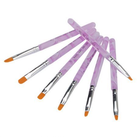 7 UV Gel Acrylic Nail Art Tips Builder Brush Pen Design