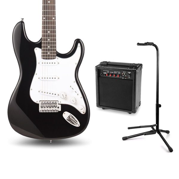 39" Electric Guitar Pack with Amplifier & Stand (Black)