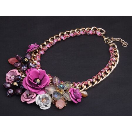 Gorgeous Colorful  Flower Pendant Necklace