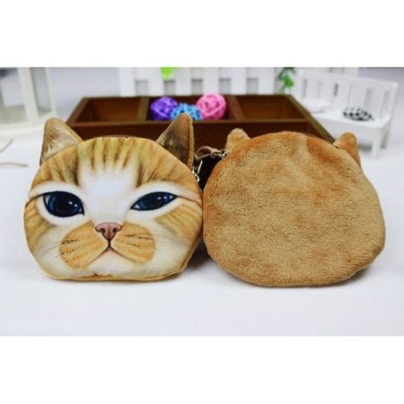 Cute Cat Face Zipper Mini Wallet 2#