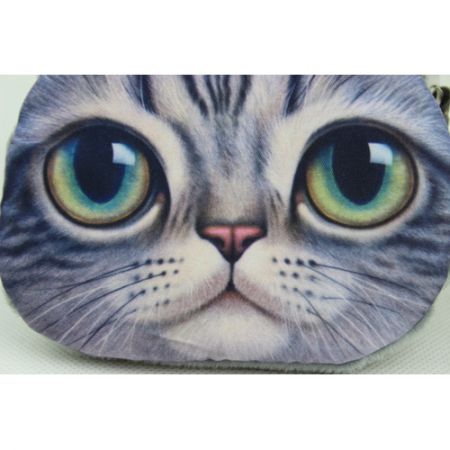 Cute Cat Face Zipper Mini Wallet 4#