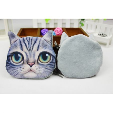 Cute Cat Face Zipper Mini Wallet 4#