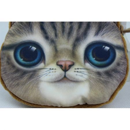 Cute Cat Face Zipper Mini Wallet 5#