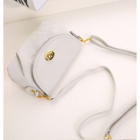 Women Leather Satchel Shoulder Handbag White