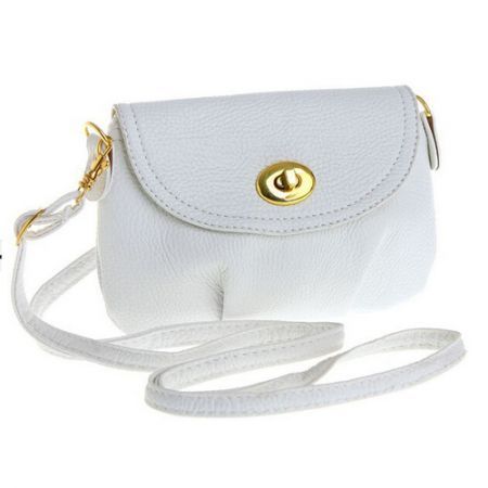 Women Leather Satchel Shoulder Handbag White