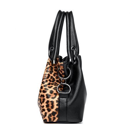 Large Leopard Print Sequin Paillette Women Lady tassels Handbag Shoulder Bag - Leopard grain