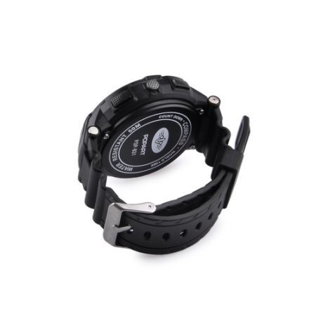 Multifunctional Waterproof Outdoor Sport Quartz Digital Wrist Watch w/ Compass Black