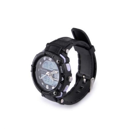 ALIKE AK1391 Sports 50m Water Resistant Quartz Digital Wrist Watch - Black + White