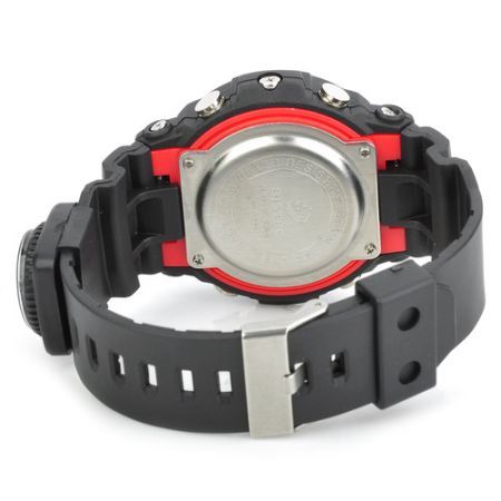 SD-1220 Water Resistant Dual Time Display Quartz Sport Wrist Watch w / Compass - Black + Red