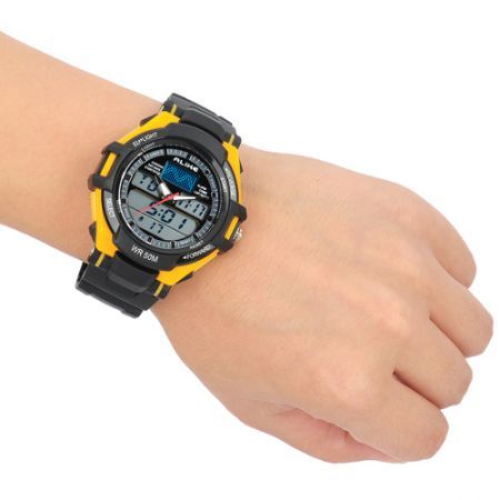 AK1272 Sports Diving Analog Digital Watch w/ EL Backlit / Stopwatch / Alarm Clock - Black + Yellow