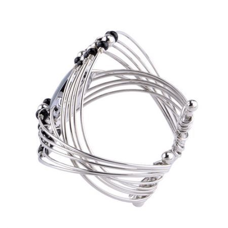 Women's Stylish Bracelet Quartz Wrist Watch Bangle Decoration with Metal Band Silver